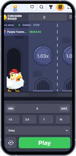 Zoznam hier na hlavnej stránke Chicken Road